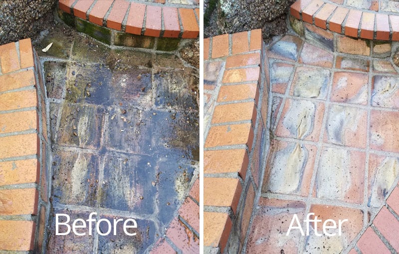 Mexican pinto pavers restoration before and after