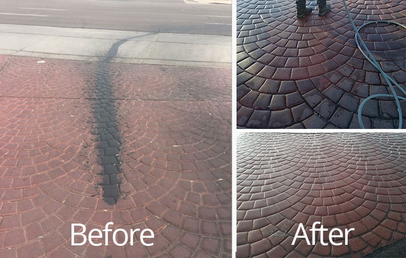 Oil and automotive fluids removal before and after