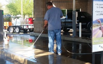 Concrete power washing for residential properties